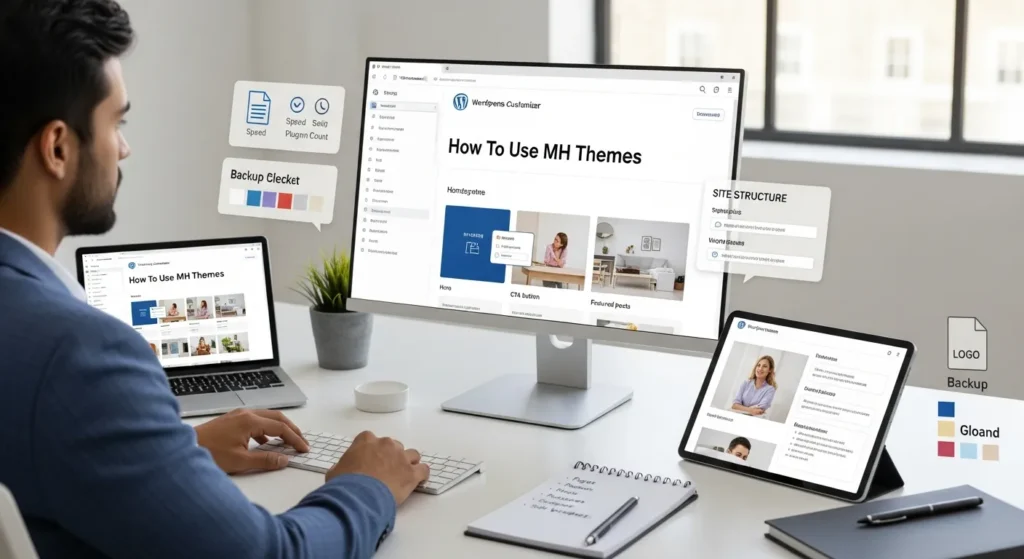 professional configuring mh themes in wordpress with widgets staging and homepage layout