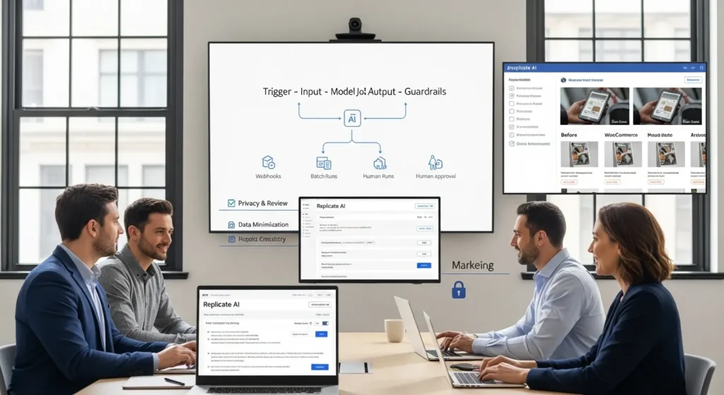 Replicate AI: What It Is, How It Works, And How To Use It Safely In Real Workflows 2 team reviews replicate ai api workflow with wordpress integration and guardrails